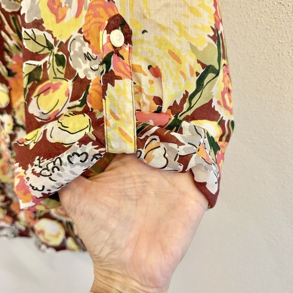 Old Navy flower print long sleeve button down XXL Lightweight - Picture 8 of 13